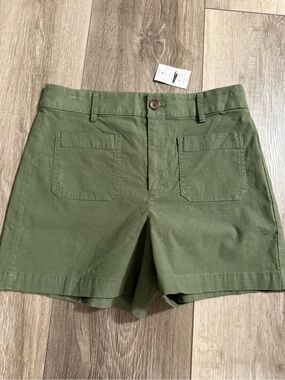 J. Crew Olive Green High-Rise Utility Shorts